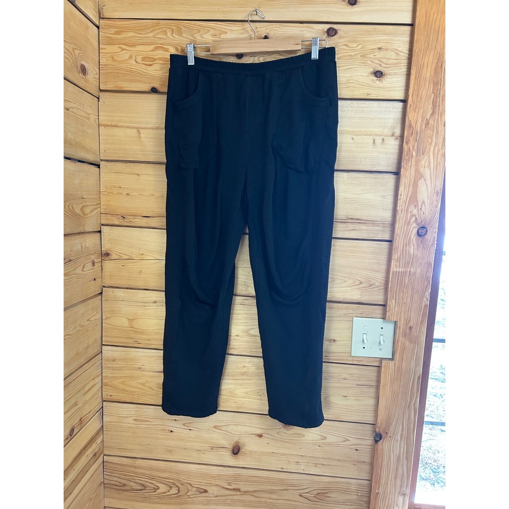 Blue Sky Clothing Co Black‎ Bamboo Cotton Blend Elastic Waist Tapered Pants 1X